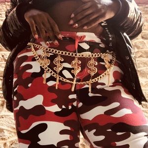 Gold Money Fashion Waist Chain Belt W/ tassels